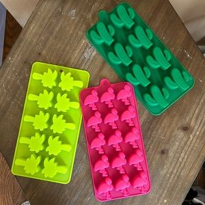 Tropical Silicone Molds - Ice cubes, jello, candy | flamingos, cactus, palm tree